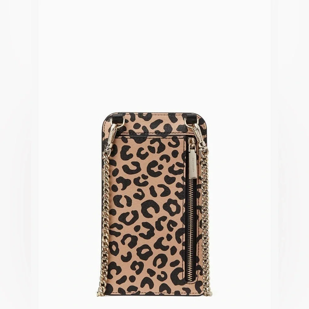 Kate Spade Remi Graphic Leopard Colorblock North South Tab Phone Crossbody NWOT